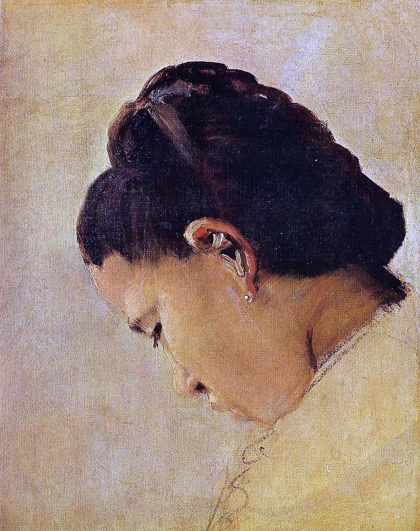 Georges Seurat Head of a Girl - Canvas Print