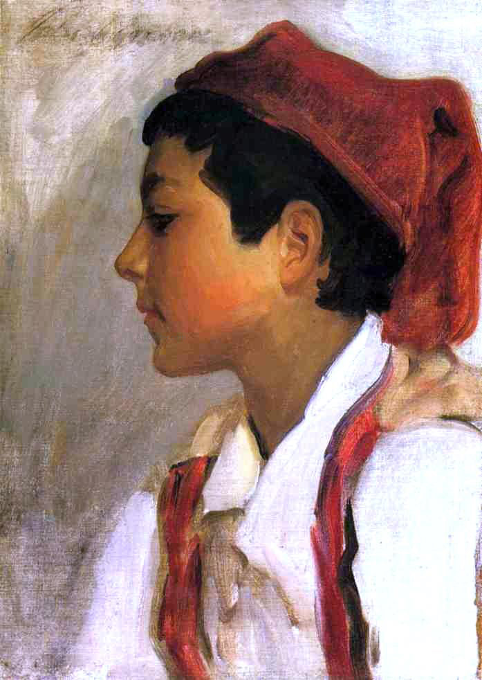 John Singer Sargent Head of a Neapolitan Boy in Profile - Canvas Print