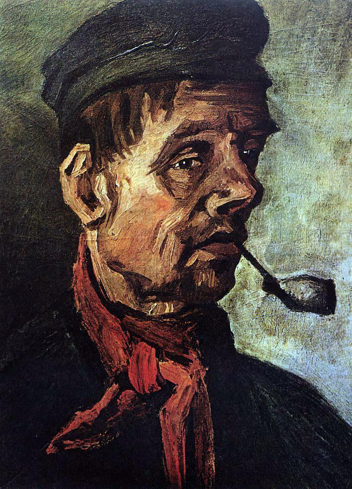 Vincent Van Gogh Head of a Peasant with a Pipe - Canvas Print
