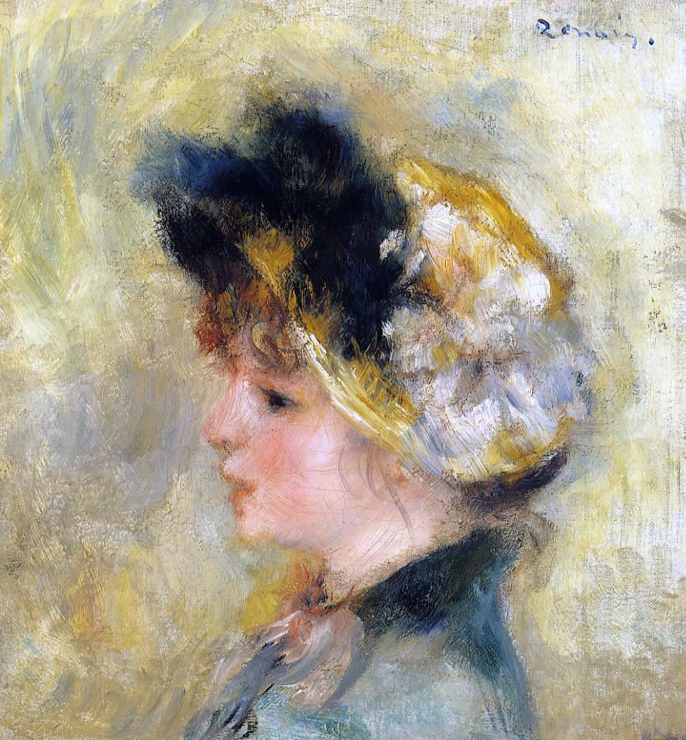Pierre Auguste Renoir Head of a Young Girl - Canvas Print