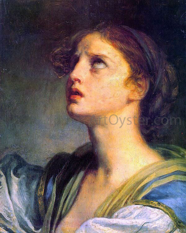 Jean Baptiste Greuze Head of a Young Girl - Canvas Print