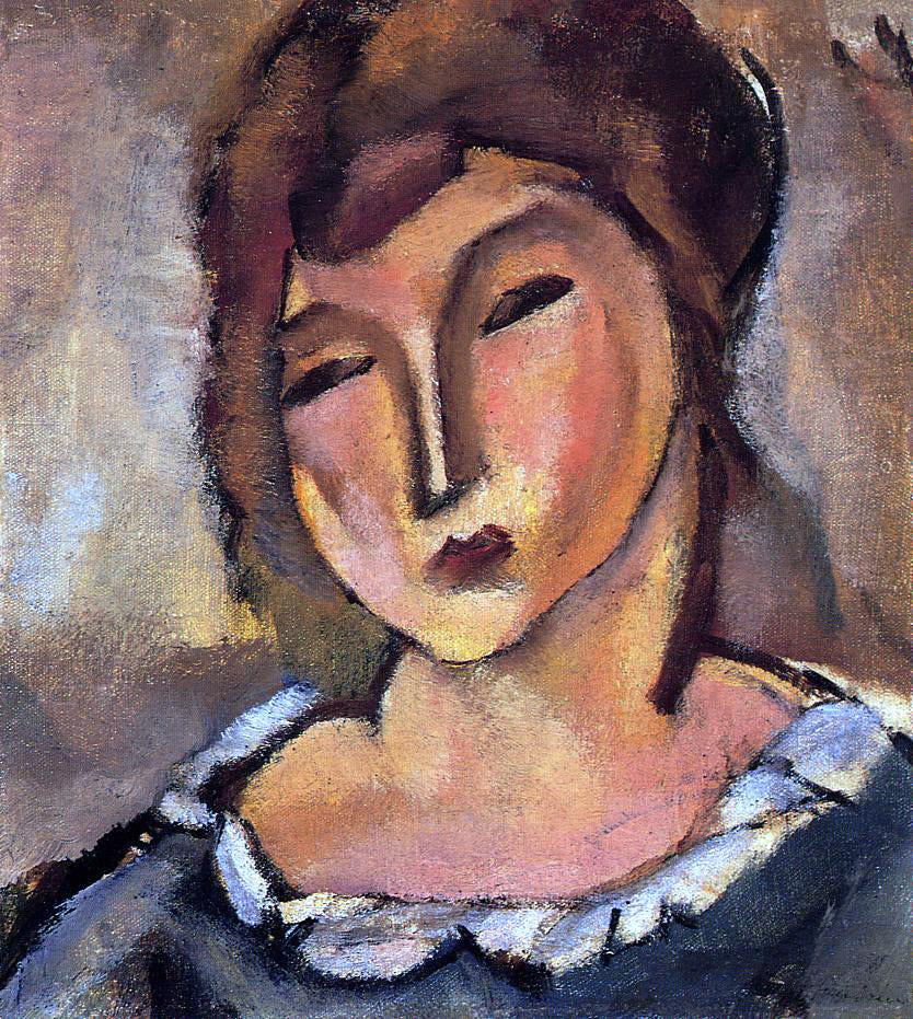 Jules Pascin Head of a Young Woman - Canvas Print