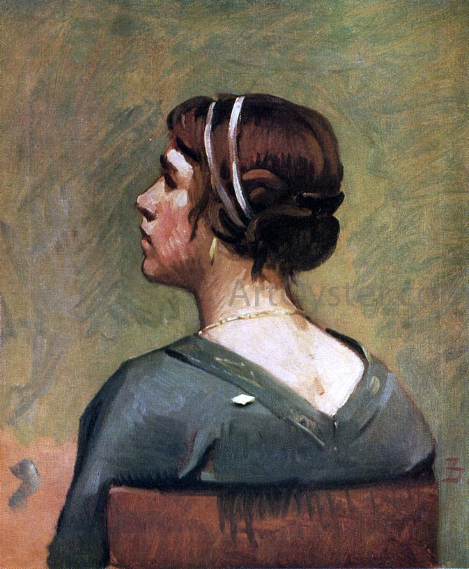 Frank Duveneck Head of a Young Woman - Canvas Print