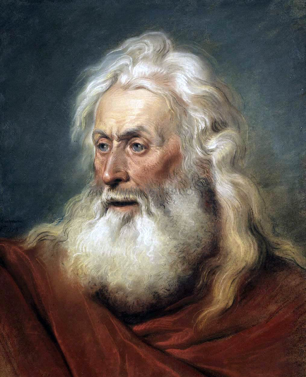 Jean-Michel Moreau Head of an Apostle - Canvas Print