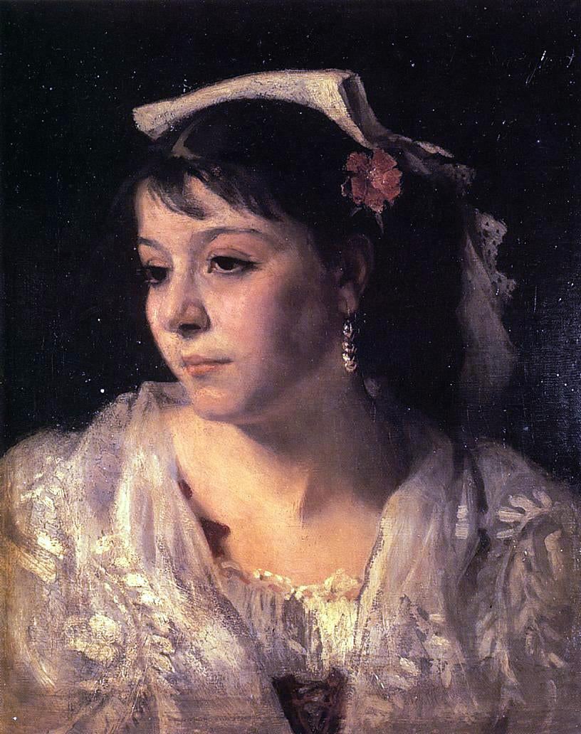 John Singer Sargent Head of an Italian Woman - Canvas Print