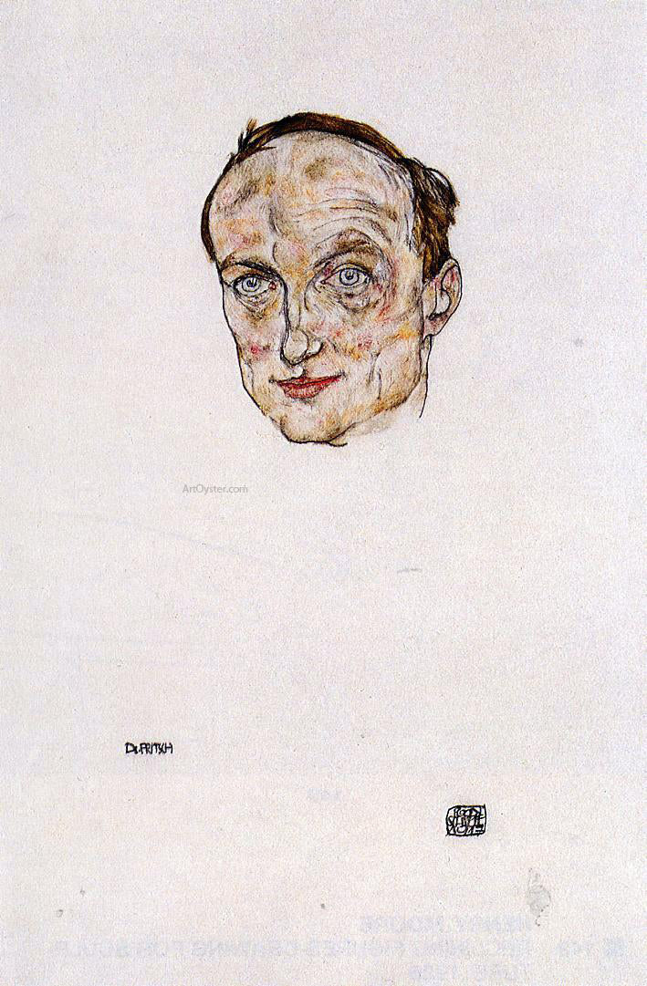 Egon Schiele Head of Dr. Fritsch - Canvas Print
