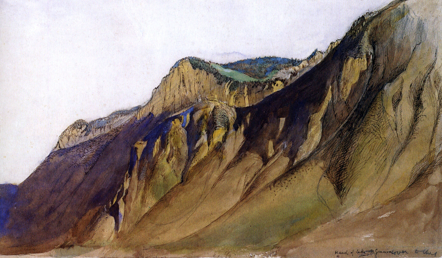 John Ruskin Head of Lake Geneva - Canvas Print