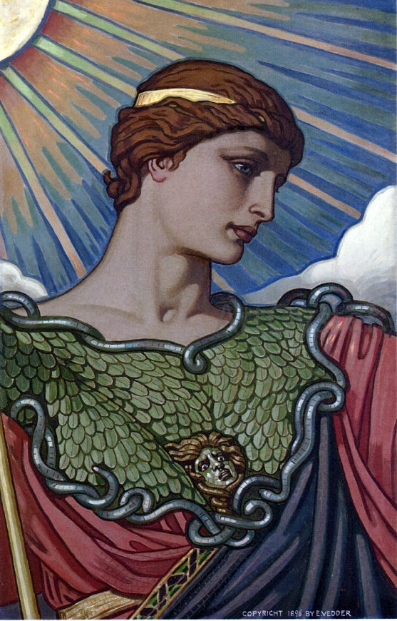 Elihu Vedder Head of Minerva - Canvas Print
