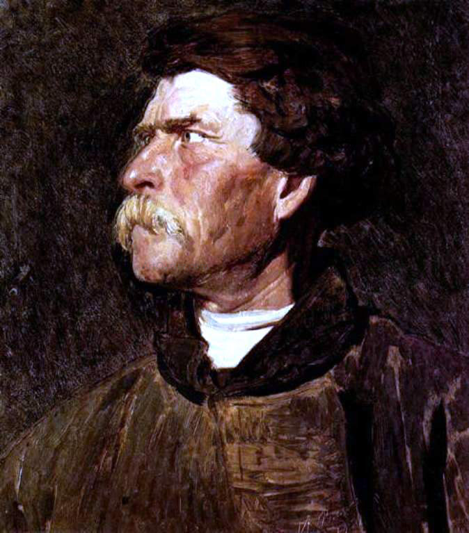 Ilia Efimovich Repin Head of Peasant (study) - Canvas Print