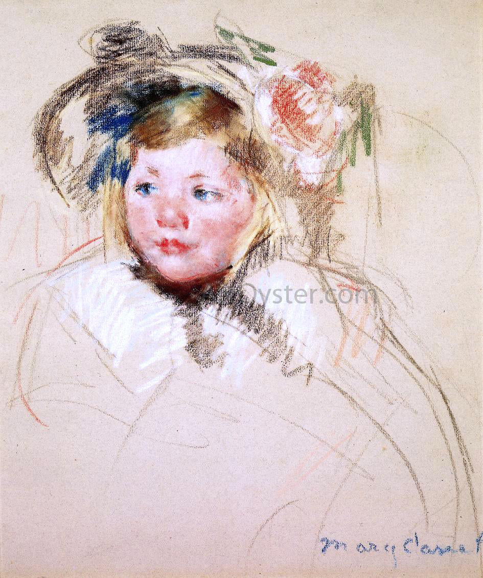 Mary Cassatt Head of Sara in a Bonnet Looking Left - Canvas Print