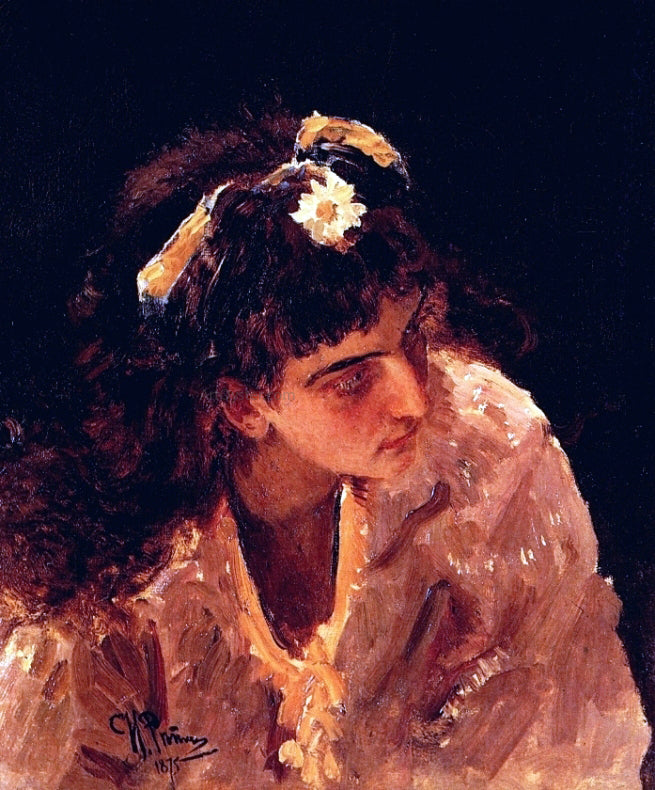 Ilia Efimovich Repin Head of Woman (etude) - Canvas Print