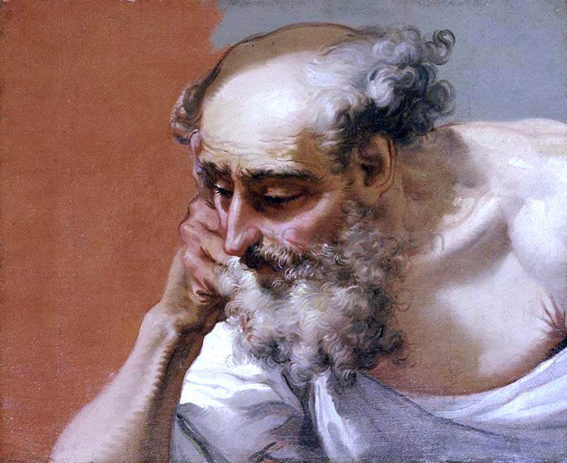 Mauro Gandolfi Head Study of an Elderly Bearded Man - Canvas Print