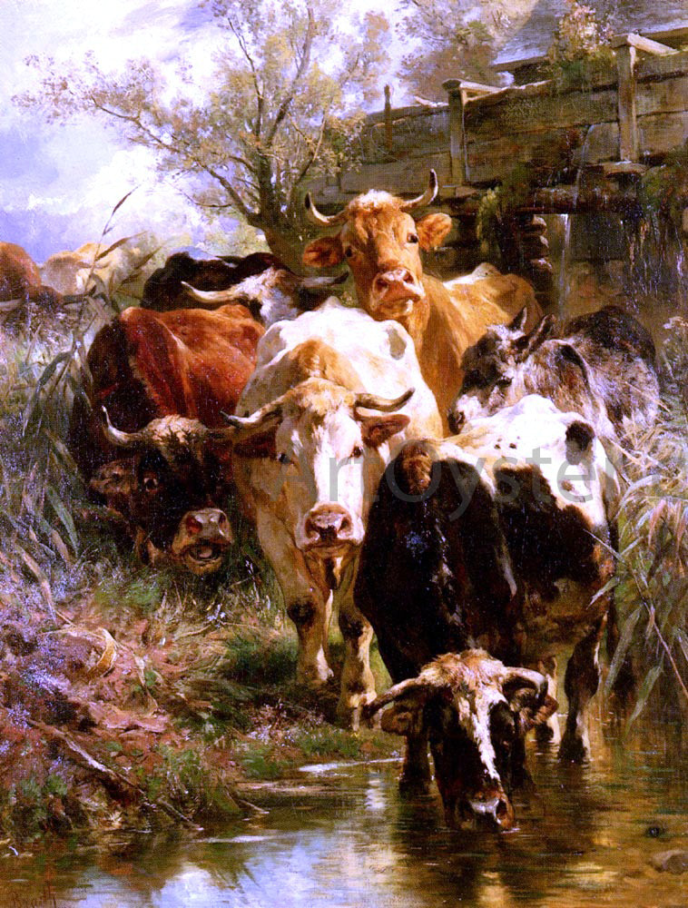 Anton Braith Heading For Water - Canvas Print