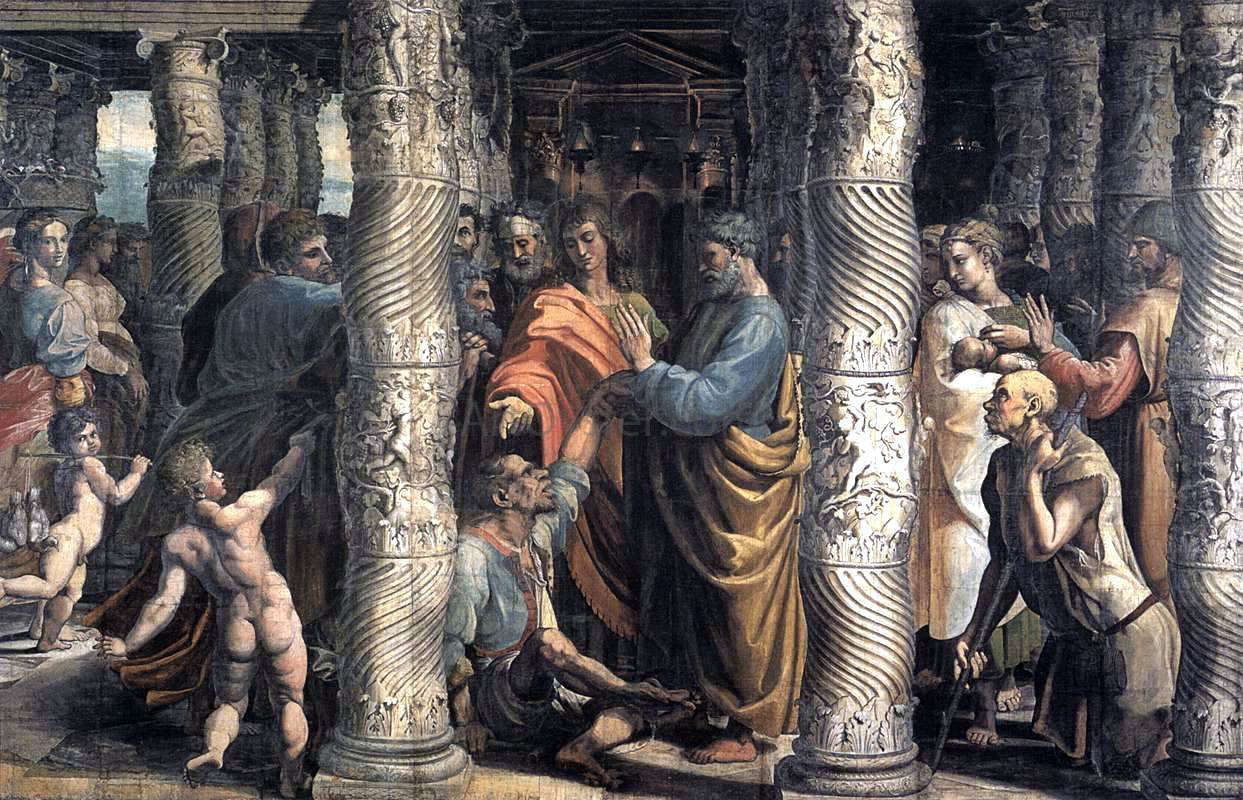 Raphael Healing of the Lame Man - Canvas Print
