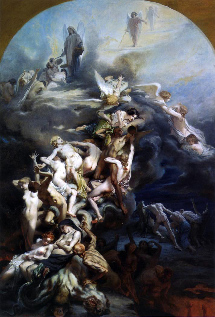 Octave Tassaert Heaven and Hell - Canvas Print