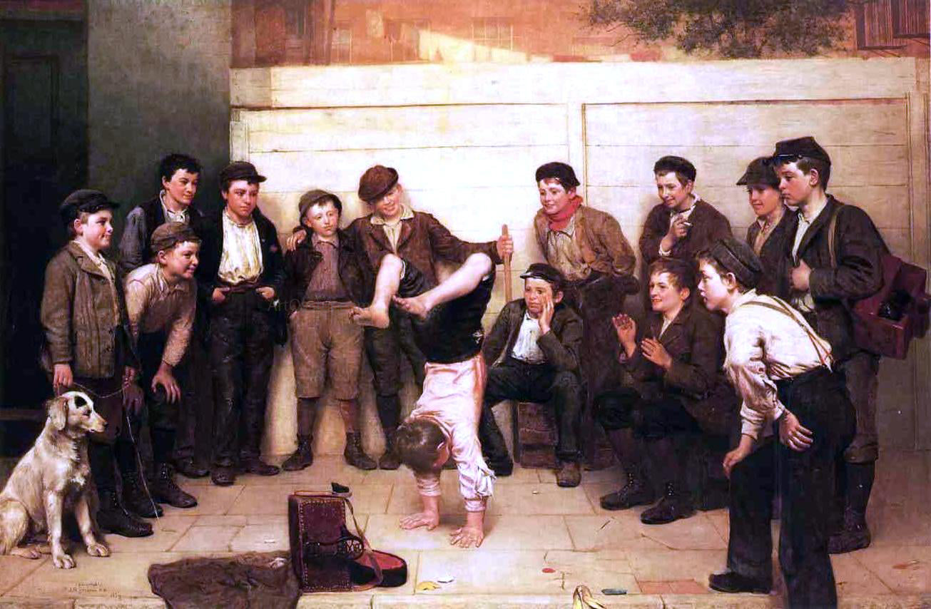 John George Brown Heels over Head - Canvas Print