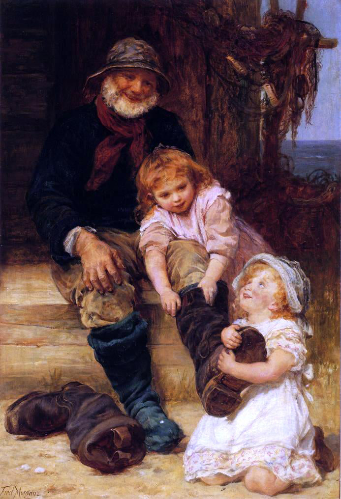 Frederick Morgan Helping Grandpa - Canvas Print