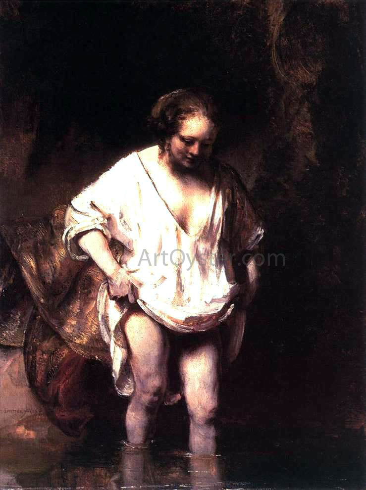 Rembrandt Van Rijn Hendrickje Bathing in a River - Canvas Print