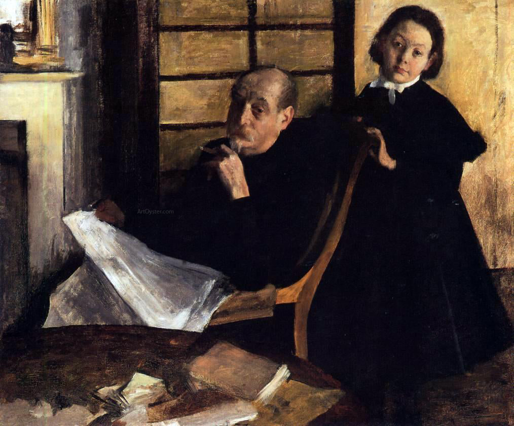 Edgar Degas Henri De Gas and His Neice, Lucie Degas - Canvas Print