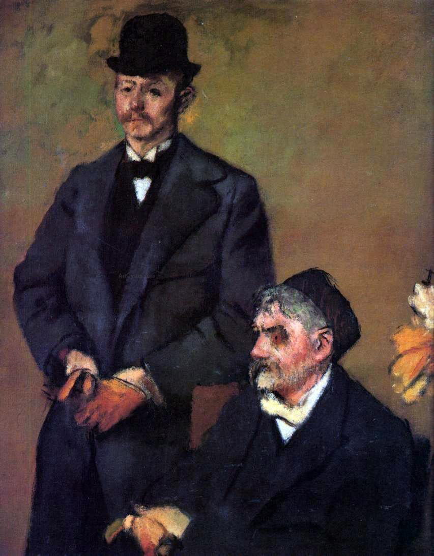 Edgar Degas Henri Rouart and His Son Alexis - Canvas Print