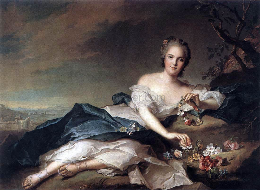 Jean-Marc Nattier Henriette of France as Flora - Canvas Print