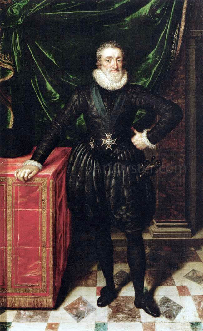 The Younger Frans Pourbus Henry IV, King of France in Black Dress - Canvas Print