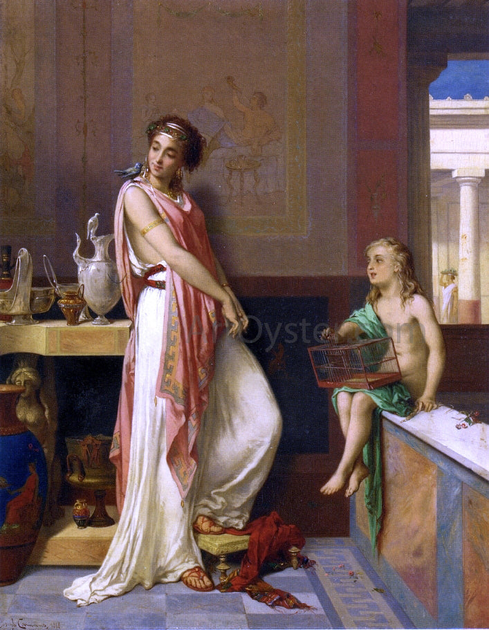 Pierre Joseph Coomans Her Favorite Pet - Canvas Print