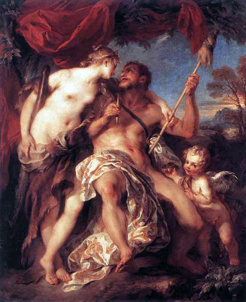 Francois Lemoyne Hercules and Omphale - Canvas Print