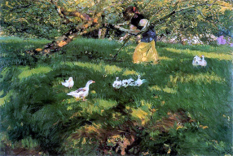 Joaquin Sorolla Y Bastida Herding Geese in the Asturias - Canvas Print