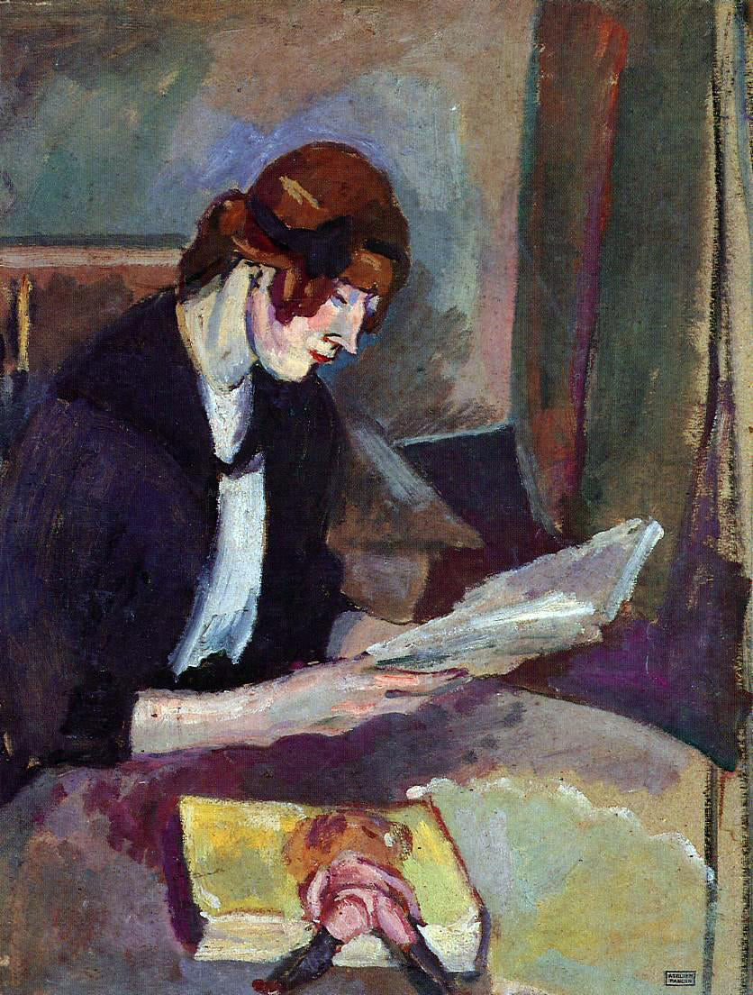 Jules Pascin Hermine David Reading - Canvas Print