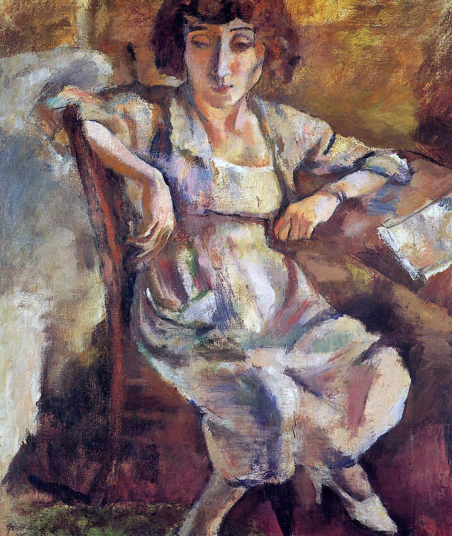 Jules Pascin Hermine on a Chair - Canvas Print