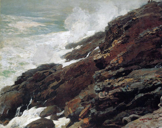 Winslow Homer High Cliff, Coast of Maine - Canvas Print