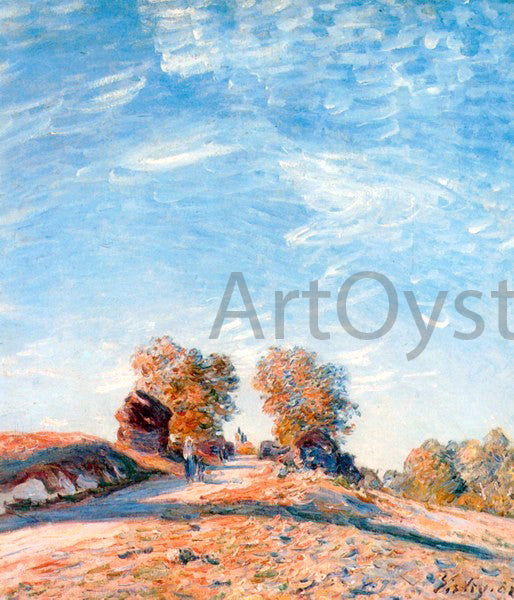 Alfred Sisley Hill Path in Sunlight - Canvas Print