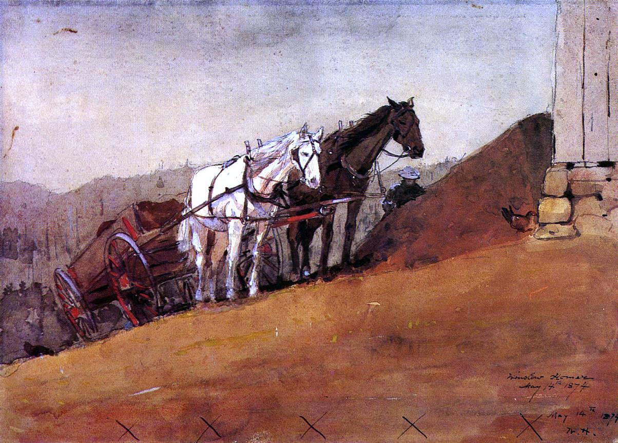 Winslow Homer Hilltop Barn - Canvas Print