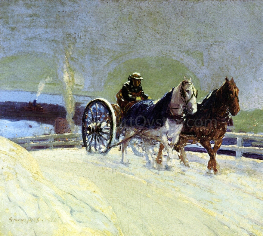 George Luks Hitch Team - Canvas Print