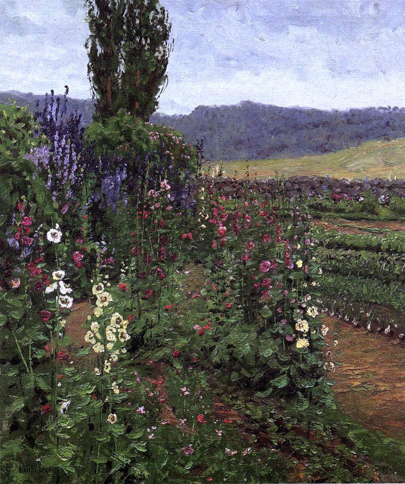 Ben Foster Hollyhock Path - Canvas Print
