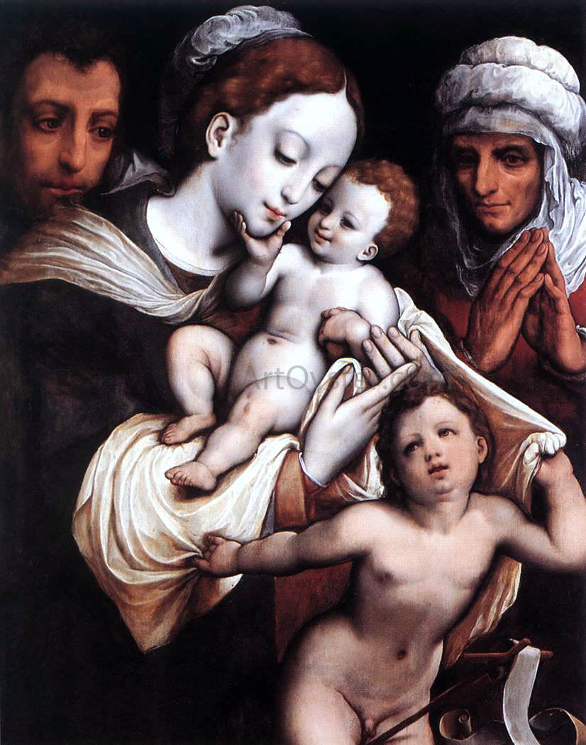 Cornelis Van Cleve Holy Family - Canvas Print