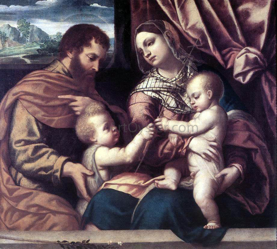 Moretto Da Brescia Holy Family - Canvas Print