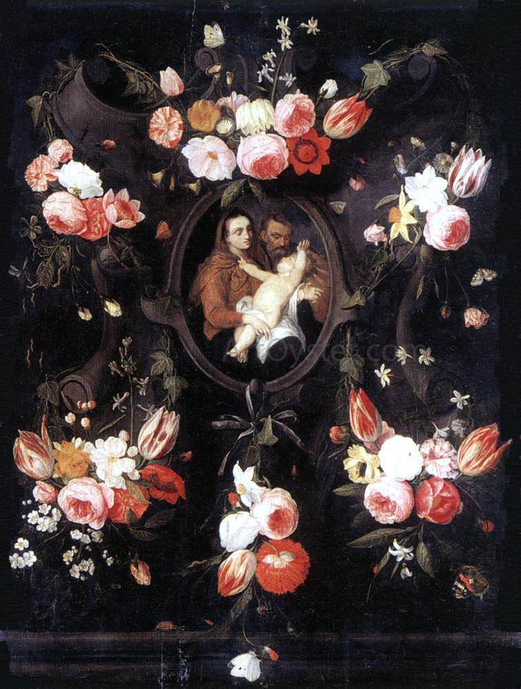Jan Van I Kessel Holy Family - Canvas Print