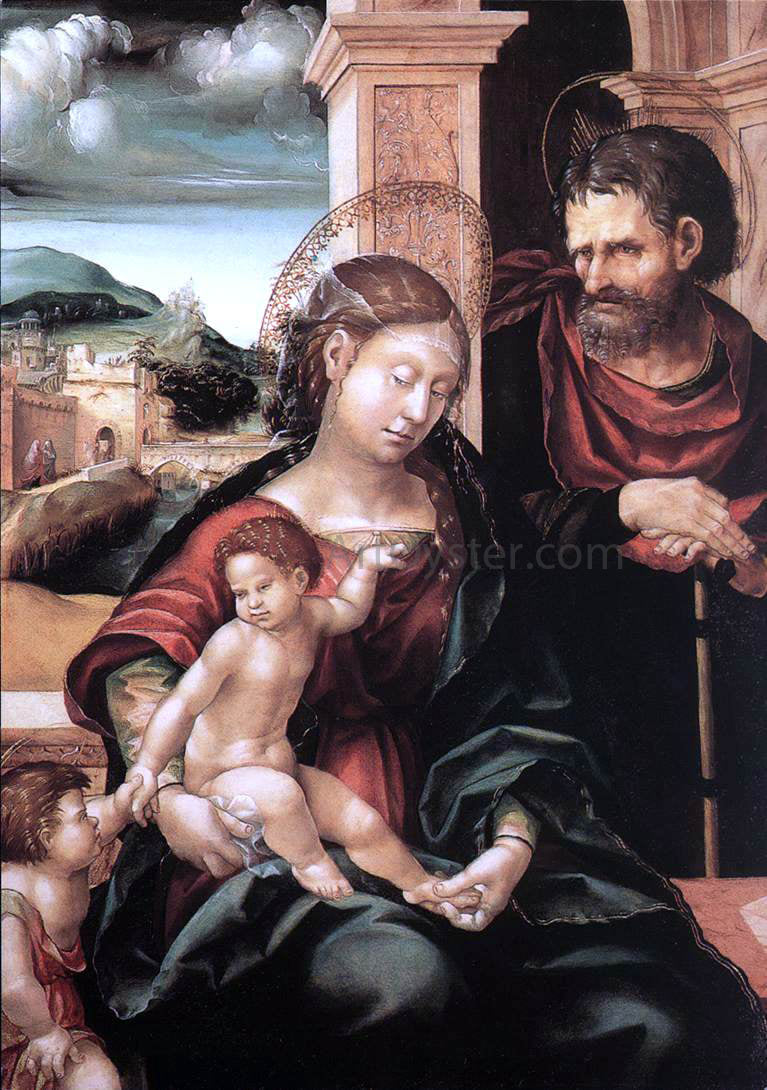 Hans Burgkmair Holy Family with the Child St John - Canvas Print