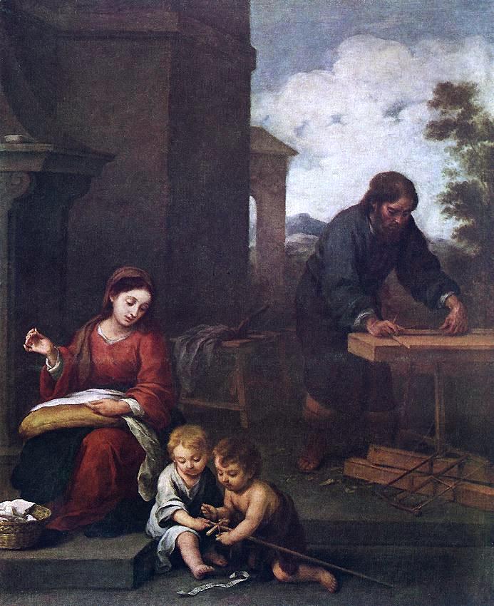 Bartolome Esteban Murillo Holy Family with the Infant St John - Canvas Print