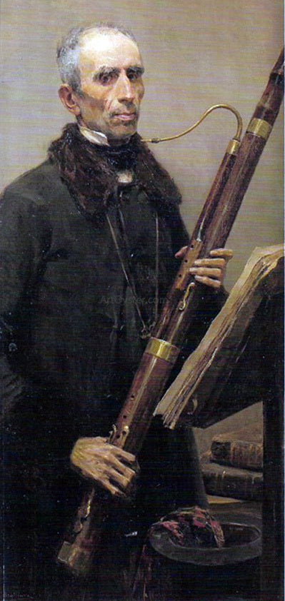 Jose Benlliure Gil Hombre tocando el Fagot - Canvas Print