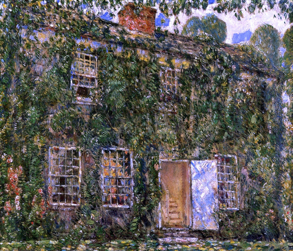 Frederick Childe Hassam A Home Sweet Home Cottage, East Hampton - Canvas Print