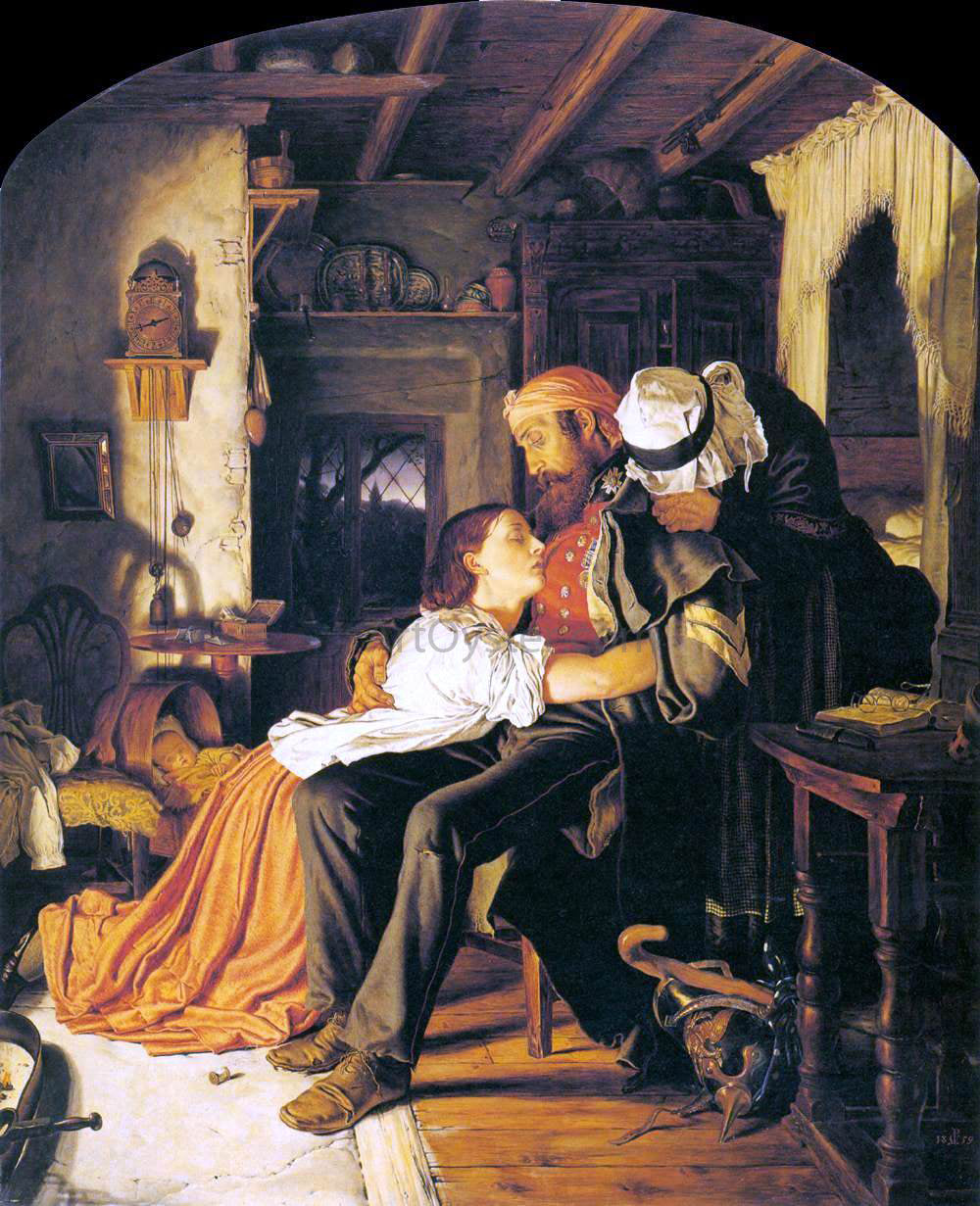 Sir Noel Paton Home': The Return from the Crimea - Canvas Print