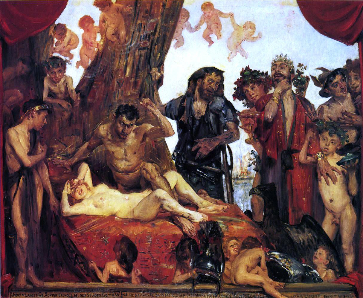 Lovis Corinth Homeric Laughter, First Version - Canvas Print
