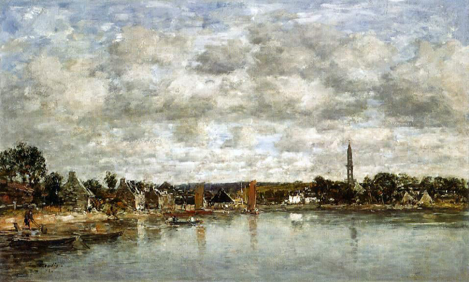 Eugene-Louis Boudin Hopital-Camfrout, Le Bourg - Canvas Print