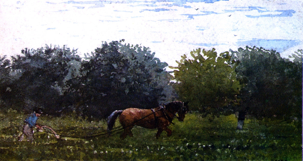 Winslow Homer Horse and Plowman, Houghton Farm - Canvas Print