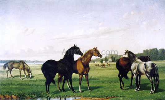 William Aiken Walker Horses in a Pasture - Canvas Print