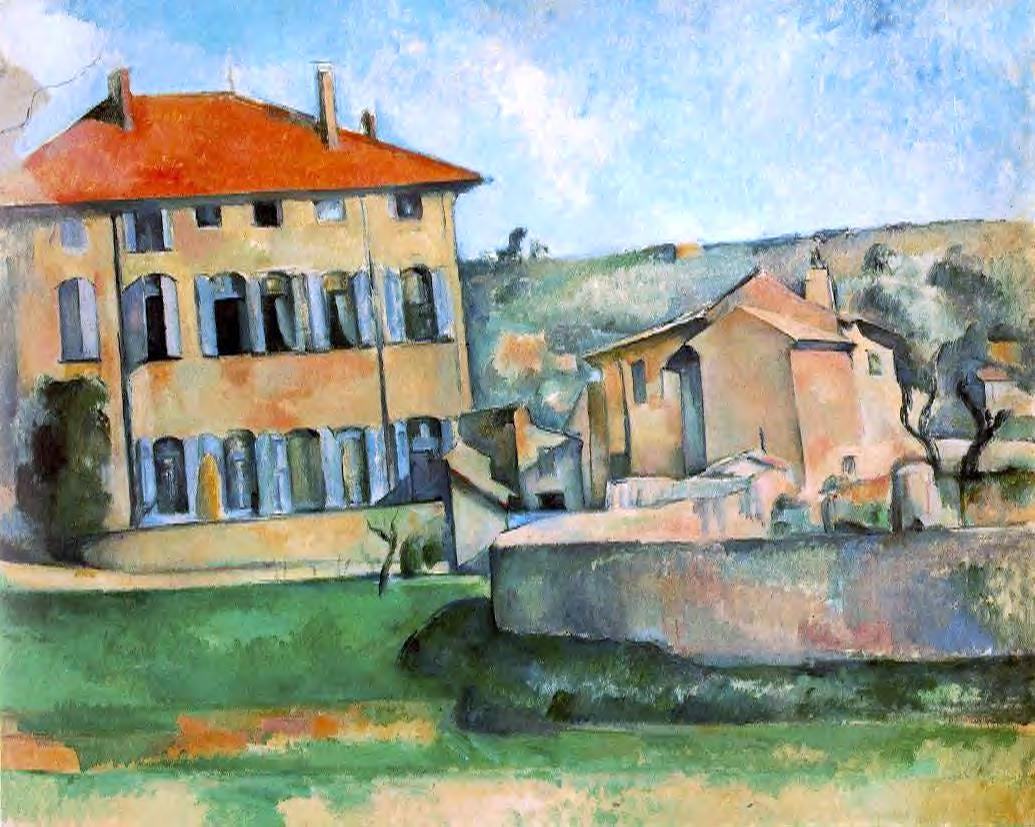 Paul Cezanne House and Farm at Jas de Bouffan - Canvas Print