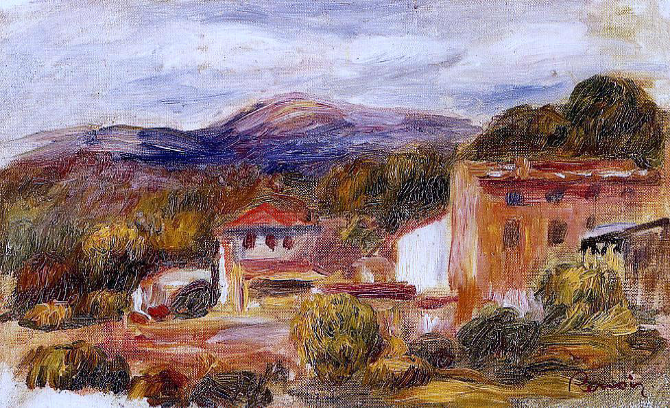 Pierre Auguste Renoir House and Trees with Foothills - Canvas Print